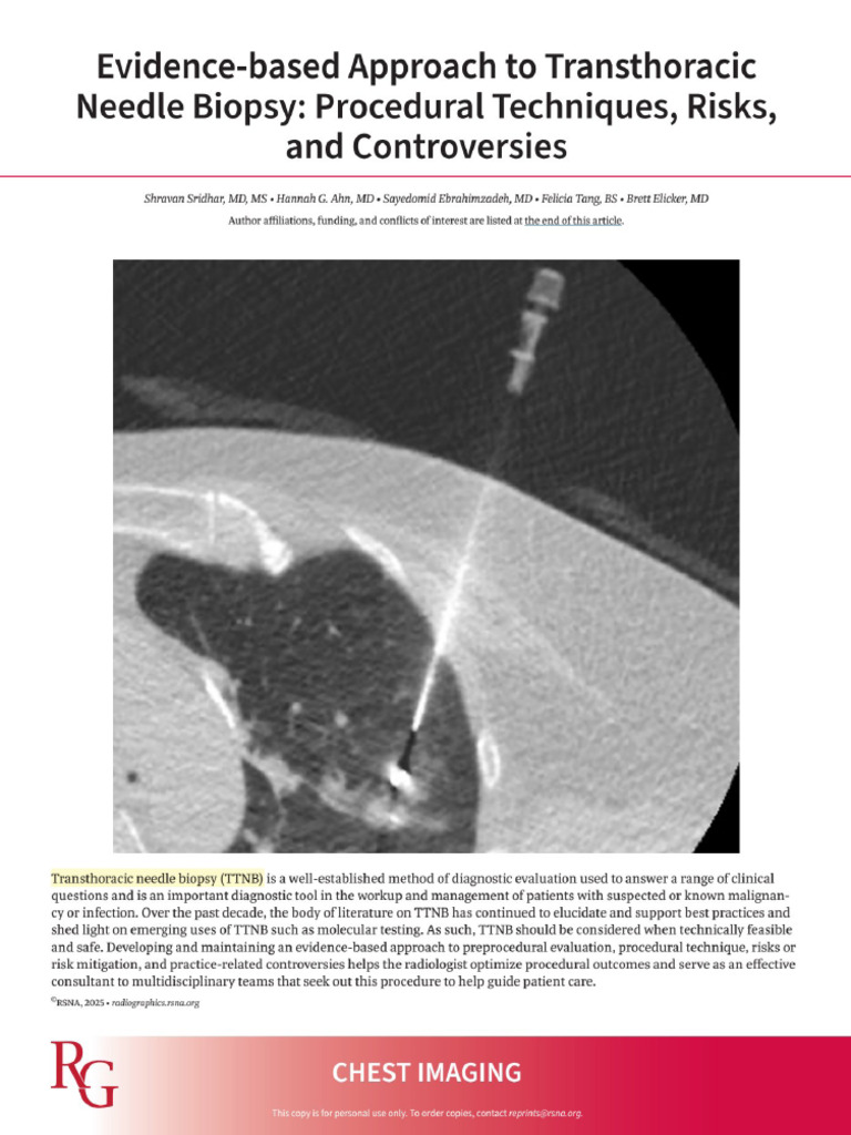 2025 Approach To Transthoracic Needle Biopsy Procedural Techniques ...