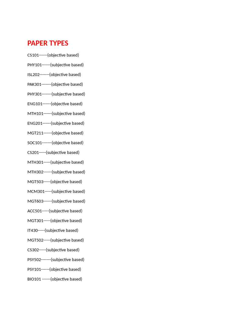 Paper Types | PDF