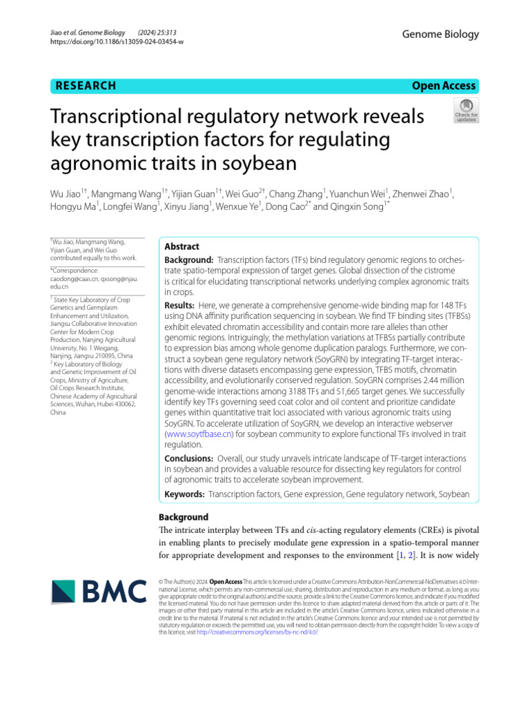 Transcriptional Regulatory Network Reveals Key Transcription Factors ...