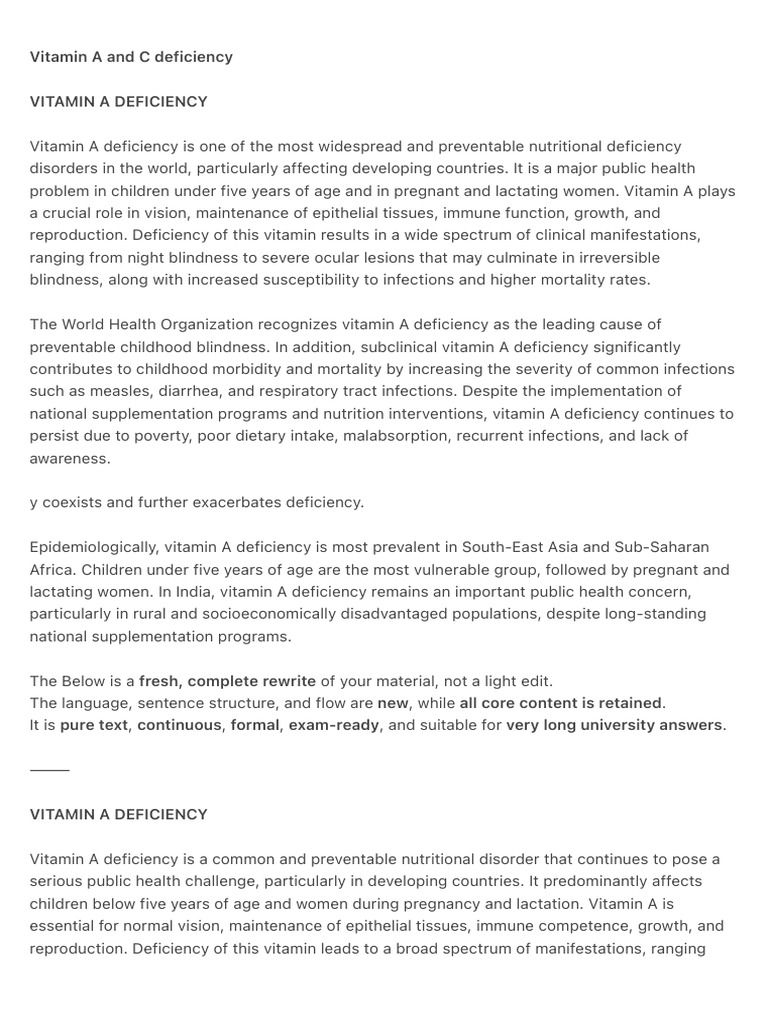 Vitamin a and C Deficiency 6 | PDF | Vitamin D | Vitamin A