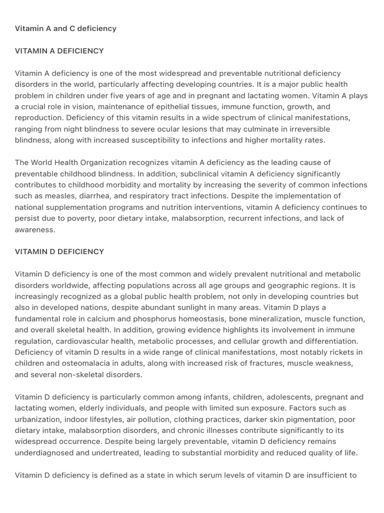 Vitamin E and C Deficiency 2 | PDF | Vitamin D | Vitamin A