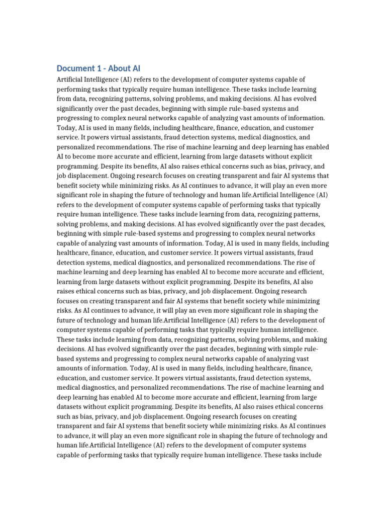 Document 1 - About AI | PDF | Artificial Intelligence | Intelligence ...