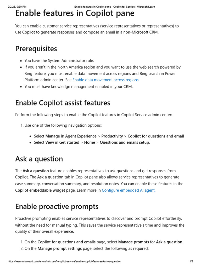 Enable Features in Copilot Pane | PDF | Artificial Intelligence ...