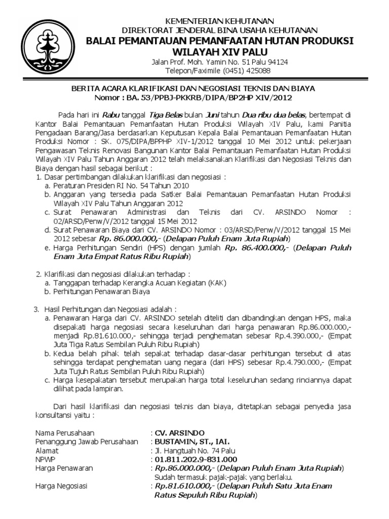Ba Klarifikasi Dan Negosiasi