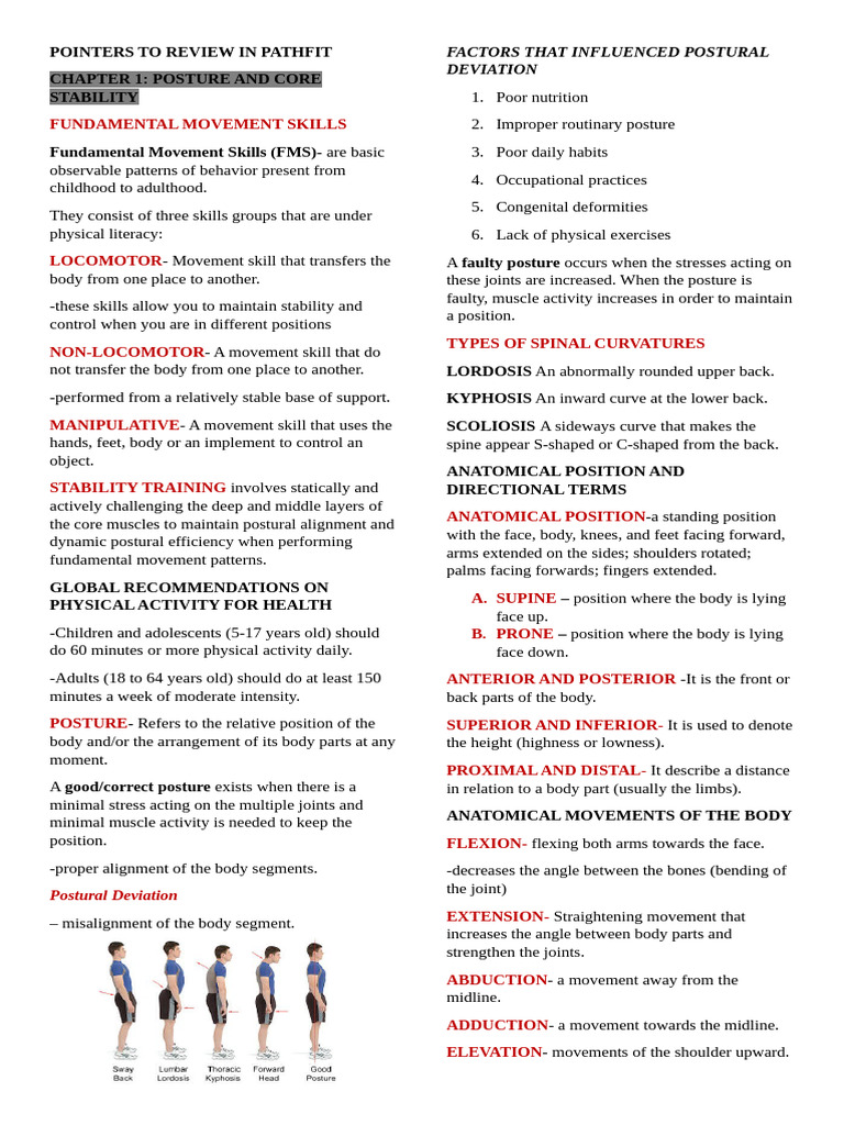 Pathfit - Midterms Reviewer | PDF | Anatomical Terms Of Motion ...
