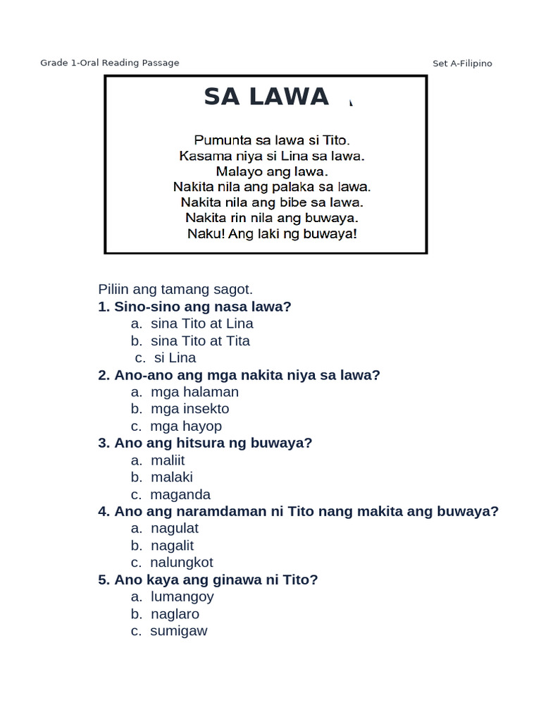 Grade 1 Fil. | PDF
