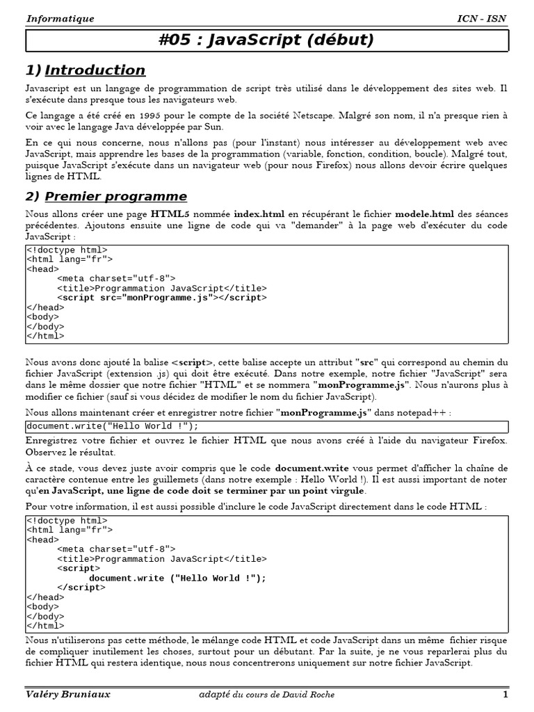 05 Javascript Debut | PDF | JavaScript | Internet