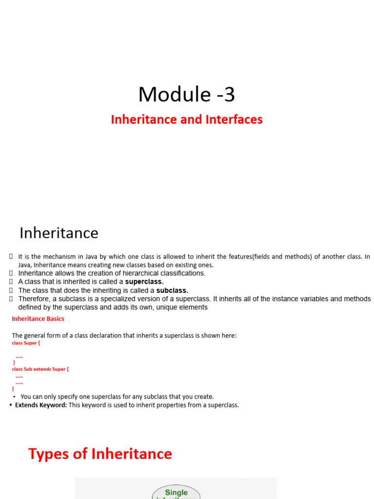 Module 3 | PDF | Inheritance (Object Oriented Programming) | Method ...