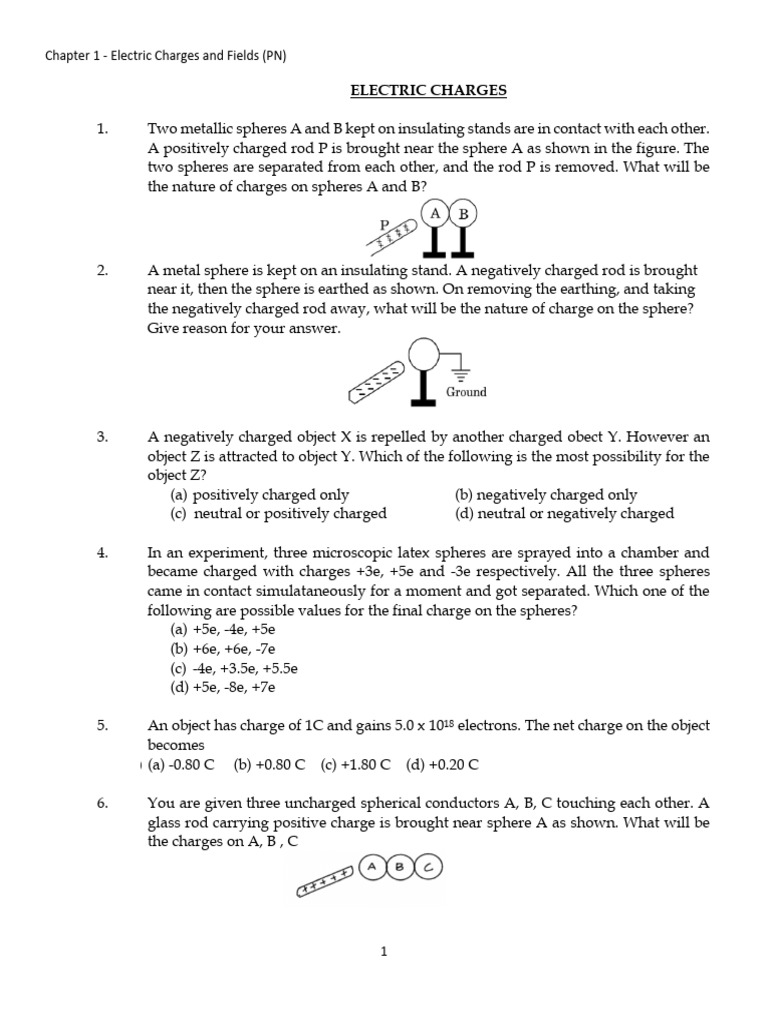 Electric Charges and Fields - 1 | PDF | Electric Field | Physics