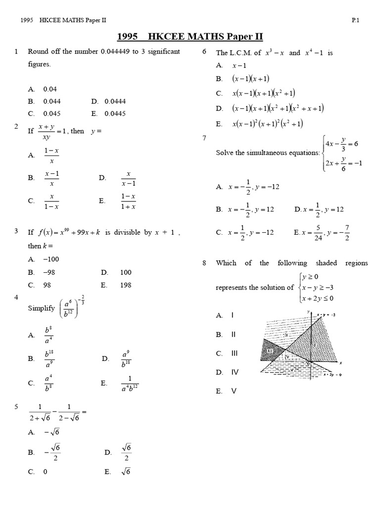 Math 1995 II | PDF | Mathematics | Elementary Geometry