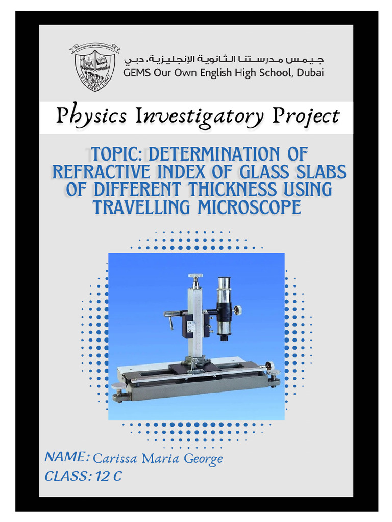Phy Proj Final Draft | PDF | Refraction | Refractive Index