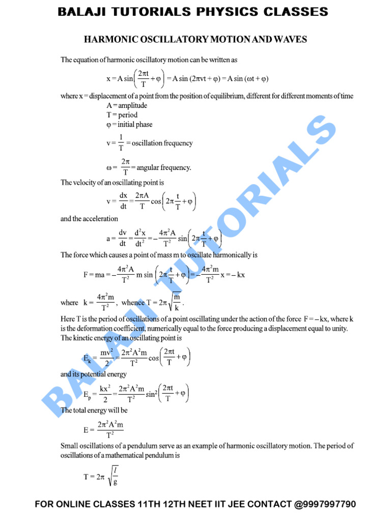 Shm Short Notes | PDF