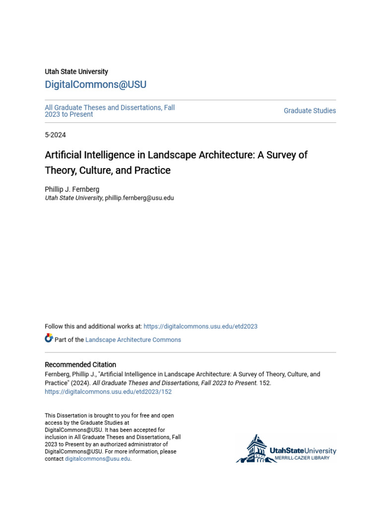 Artificial Intelligence in Landscape Architecture - A Survey of TH ...