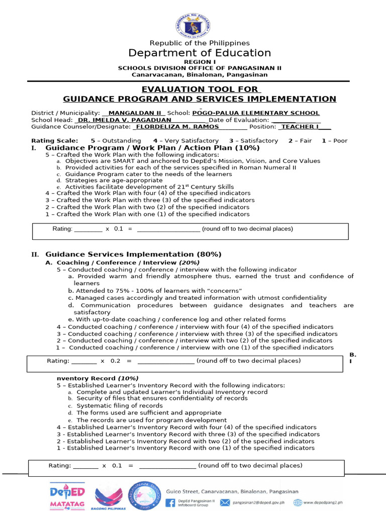 Guidance Evaluation Tool 2024 | PDF