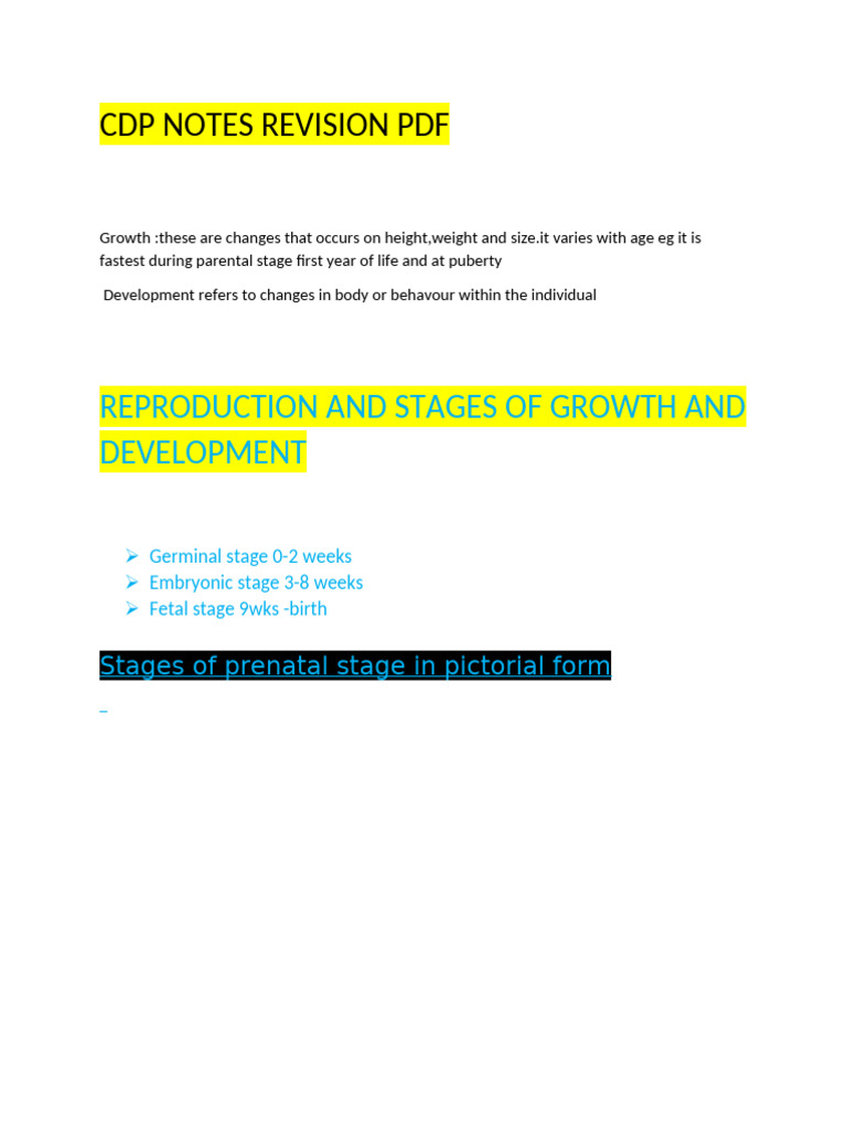 CDP Notes Revision PDF | PDF