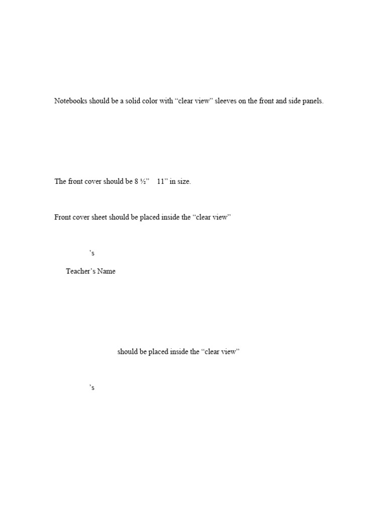 Secondary Notebook Standards | PDF | Notebook | Teachers