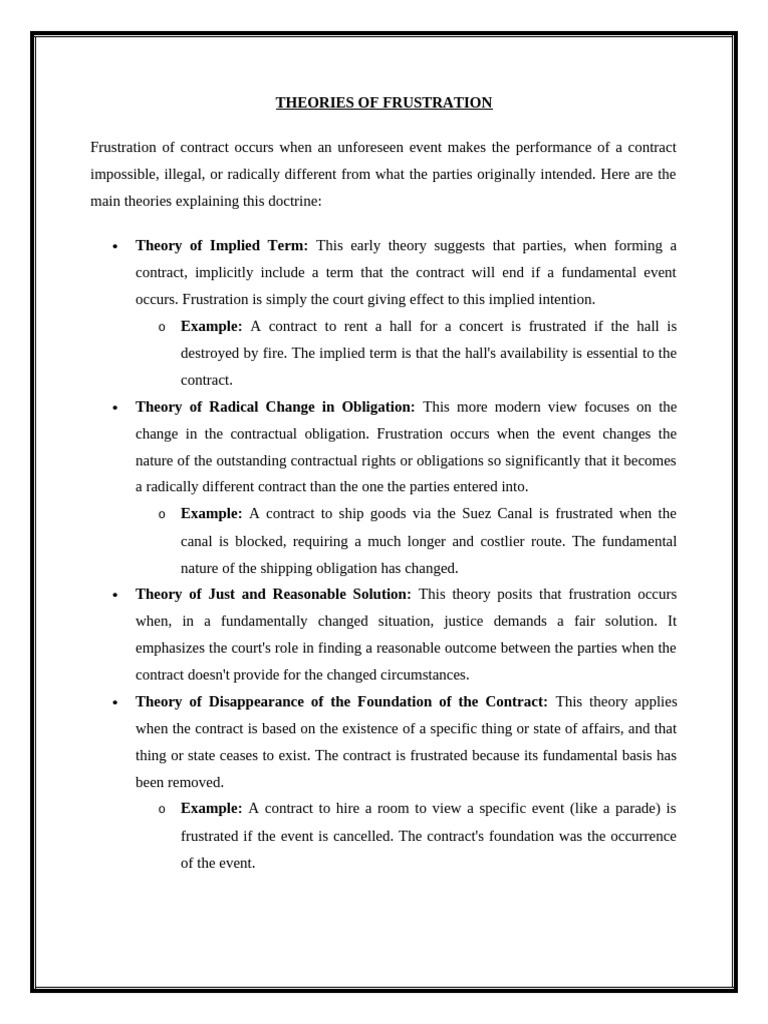 Theories of Frustration | PDF | Contractual Term | Private Law