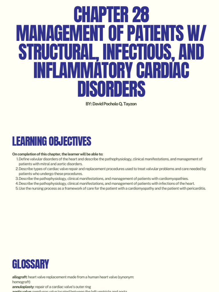 Chapter 28 Management of Patients With Structural, Infectious, and ...