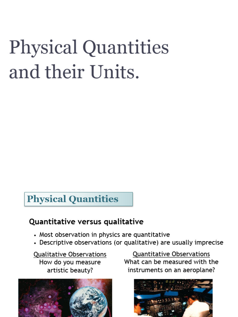 1 Physical Quantities Units | PDF | International System Of Units ...