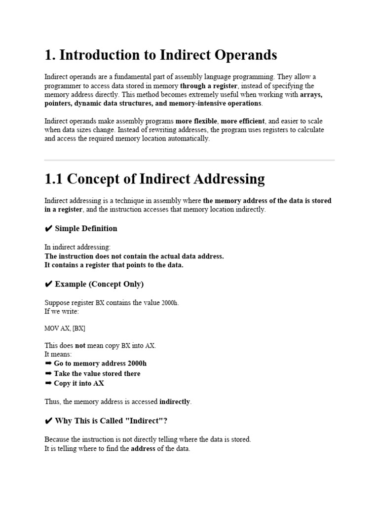 9.introduction To Indirect Operands | PDF | Pointer (Computer ...