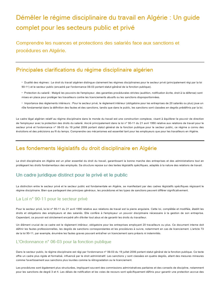 Démêler Le Régime Disciplinaire | PDF | Loi | Travail