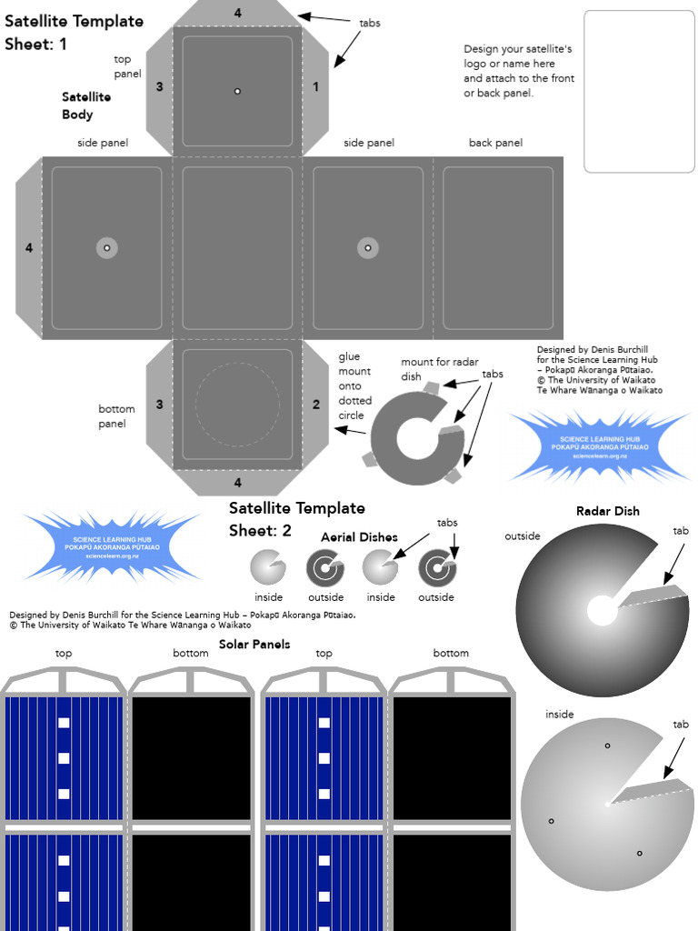 Build A 3D Satellite Model - Template v3 | PDF
