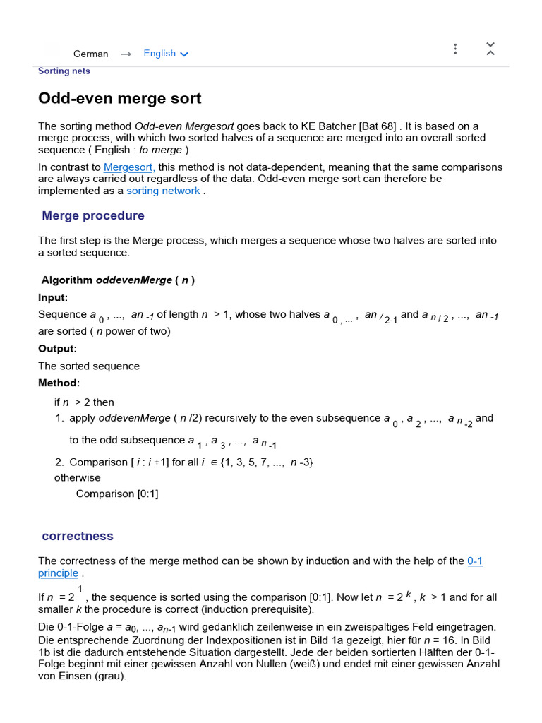 18 Odd-Even Merge Sort | PDF