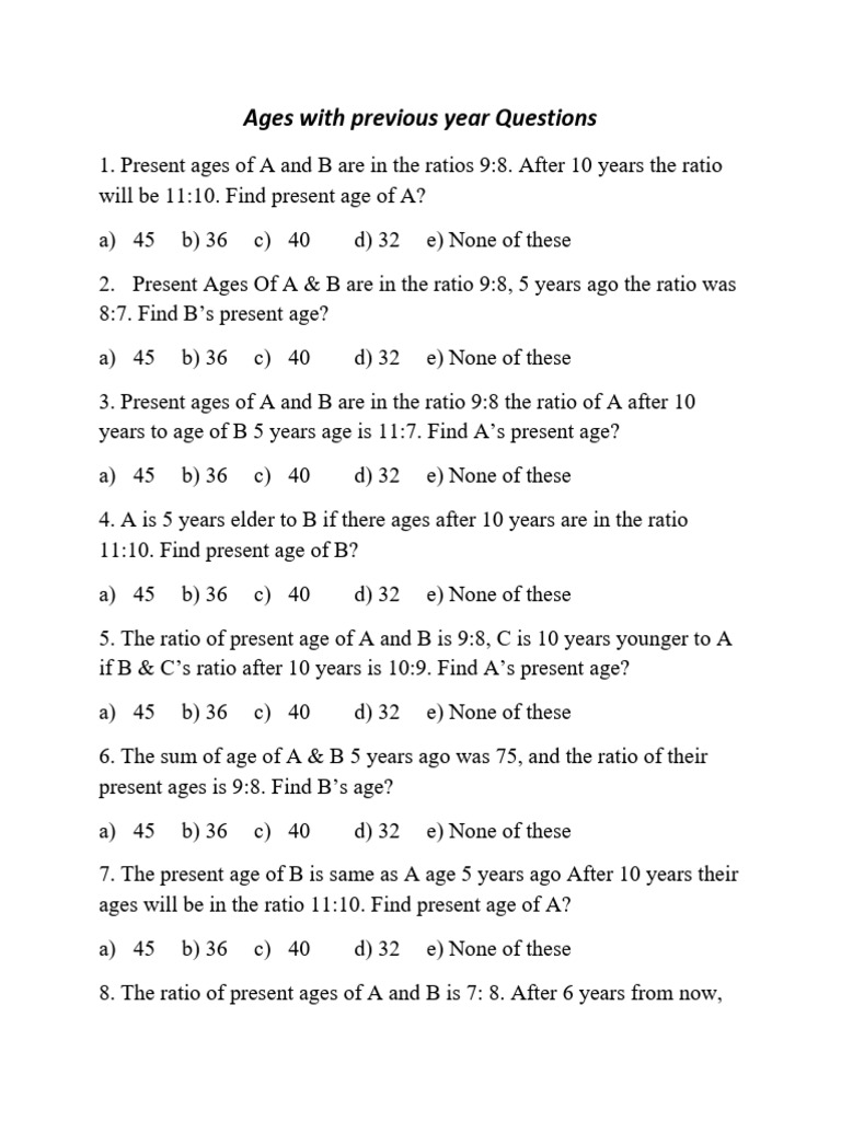 Ages Previous Year Questions PDF Chess Theory Chess(01)