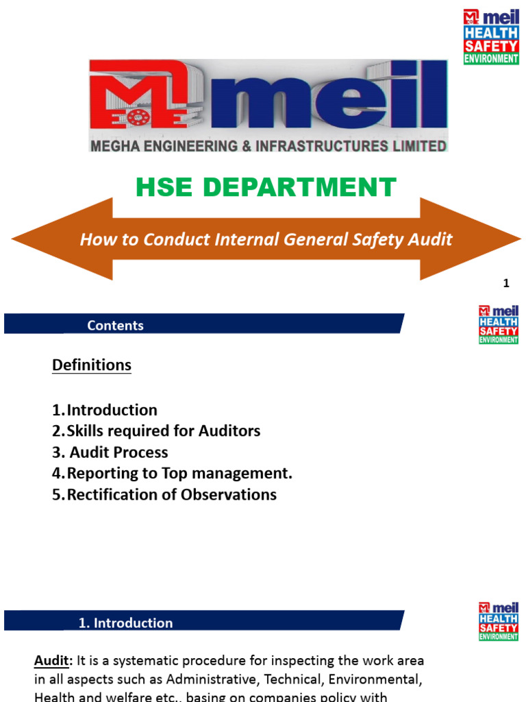 HSE 9508 HSEIGSA Internal General Safety Audits | PDF | Audit | Auditor ...