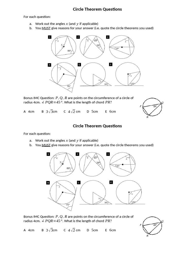 2 Basic Circle Questions | PDF
