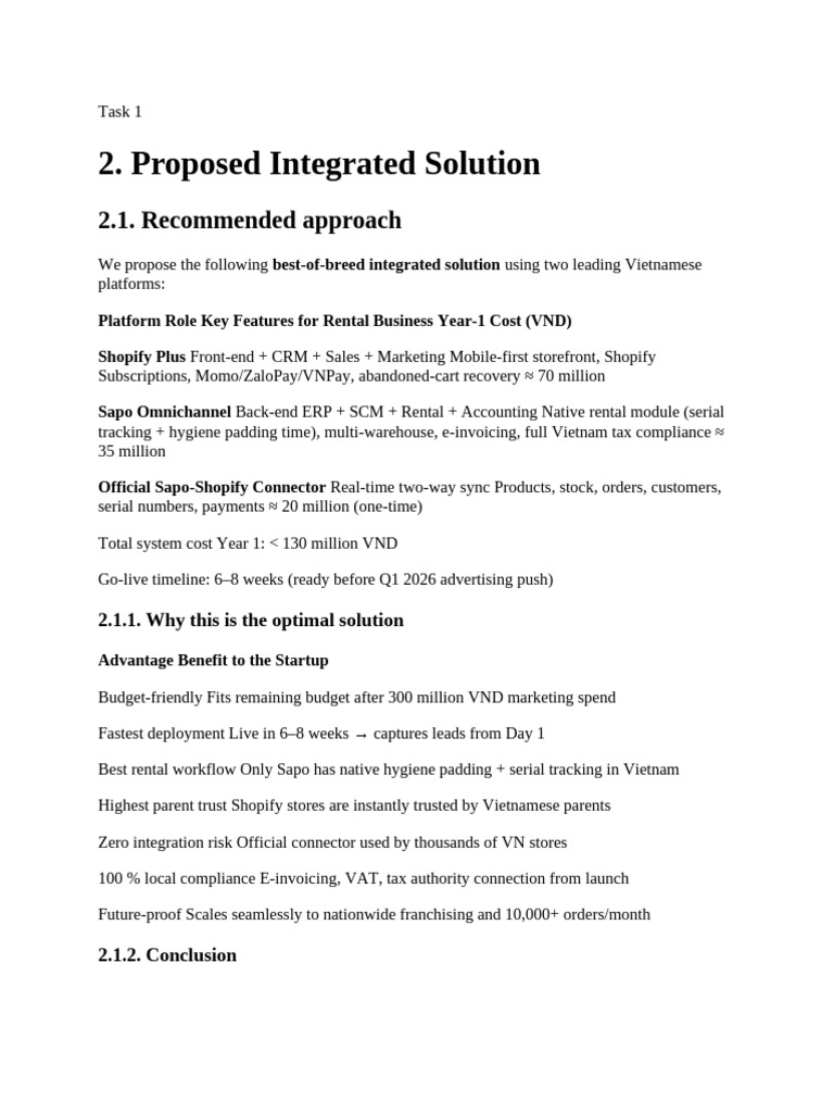 Task 1 2. Proposed Integrated | PDF | Business | Computing