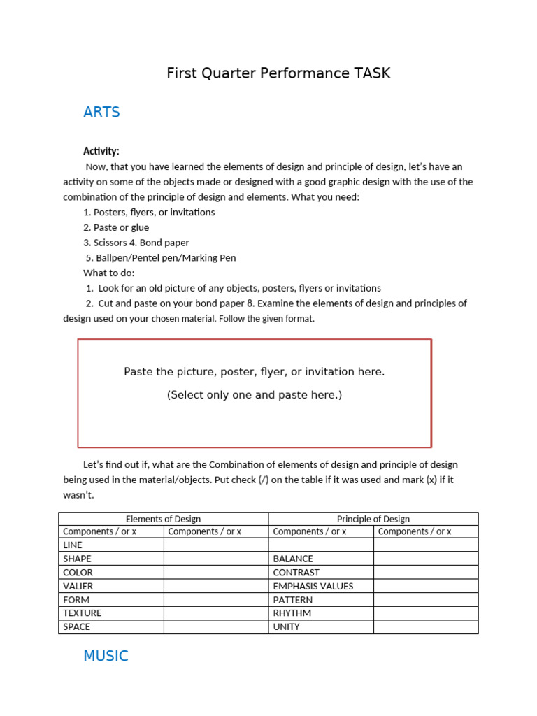 Fourth Quarter Performance TASK MAPEH 6 | PDF