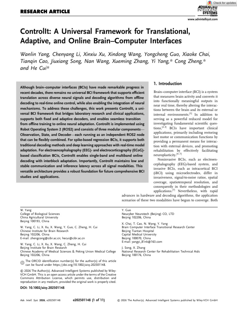 Advanced Intelligent Systems - 2026 - Yang - ControlIt A Universal ...