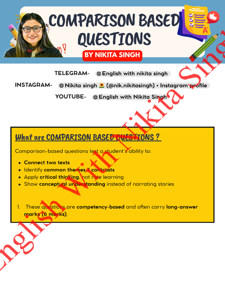 Comparison Based Questions Answer Writing | PDF | Human Communication