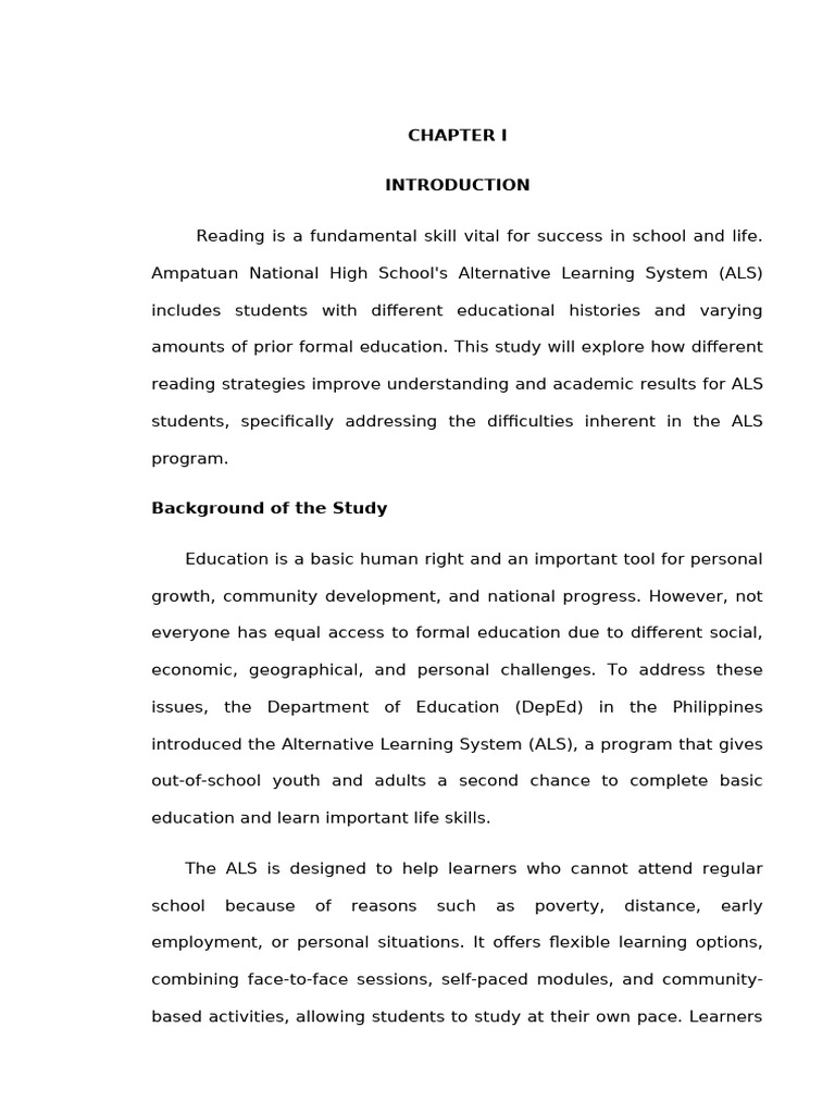 Final Chapter I, II, III, IV, V | PDF | Reading Comprehension | Learning