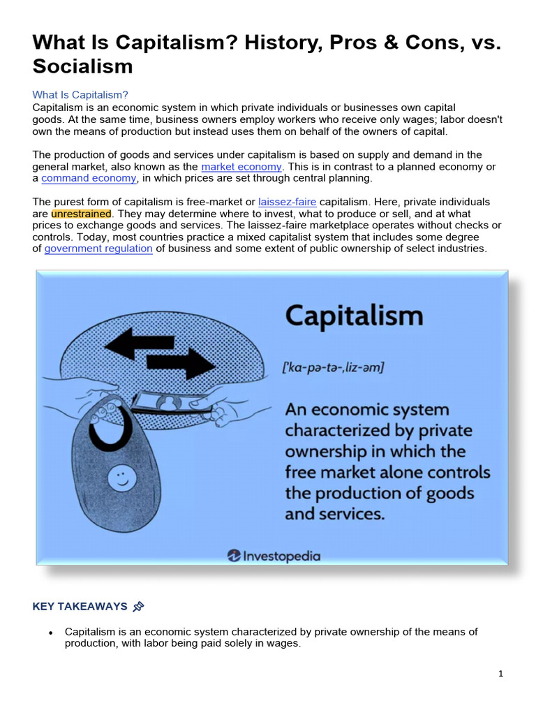 DAY 4 - What is Capitalism.docx | PDF | Capitalism | Property