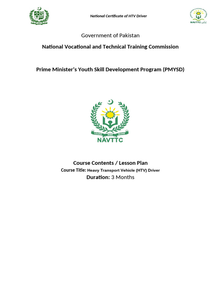 HTV Course-Final With Age Limit (1) | PDF | First Aid | Driving