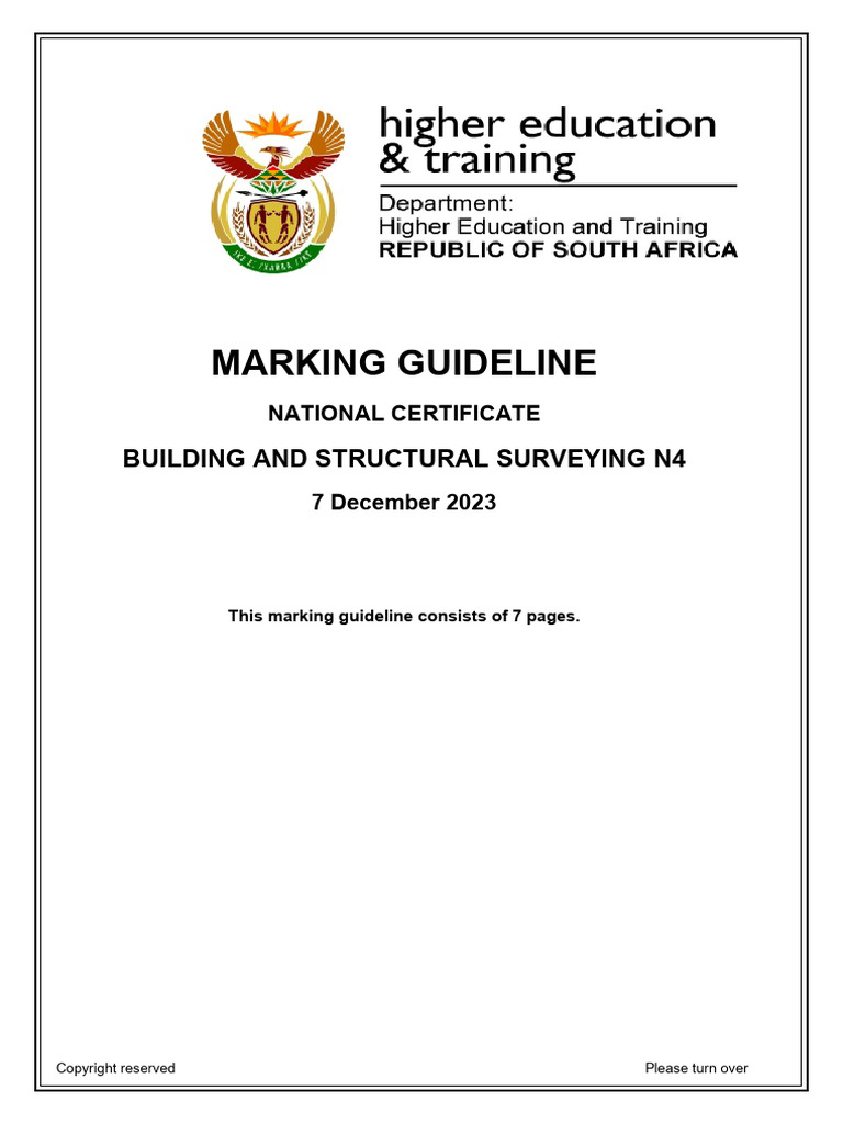 N4 Building and Structural Surveying 7 Dec 2023 Memorandum | PDF ...