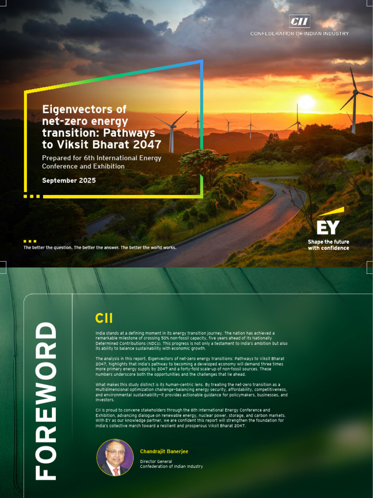 Ey Eigenvectors of Net Zero Energy Transition Pathways To Viksit Bharat ...