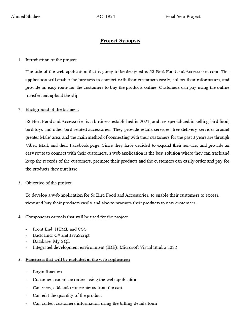 Project Synopsis AC11954 | PDF | World Wide Web | Internet & Web
