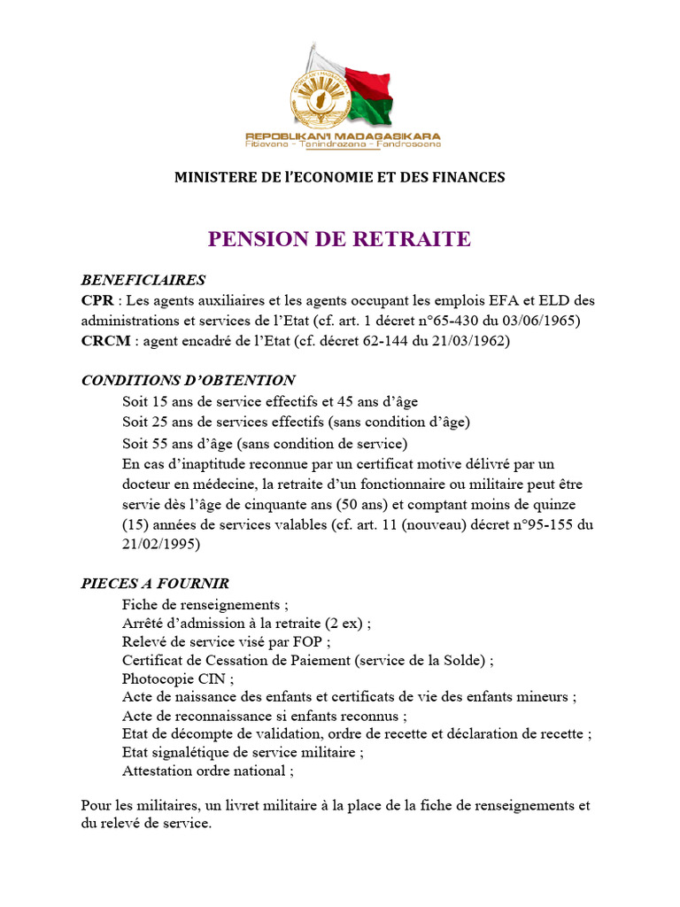 Pension de Retraite | PDF