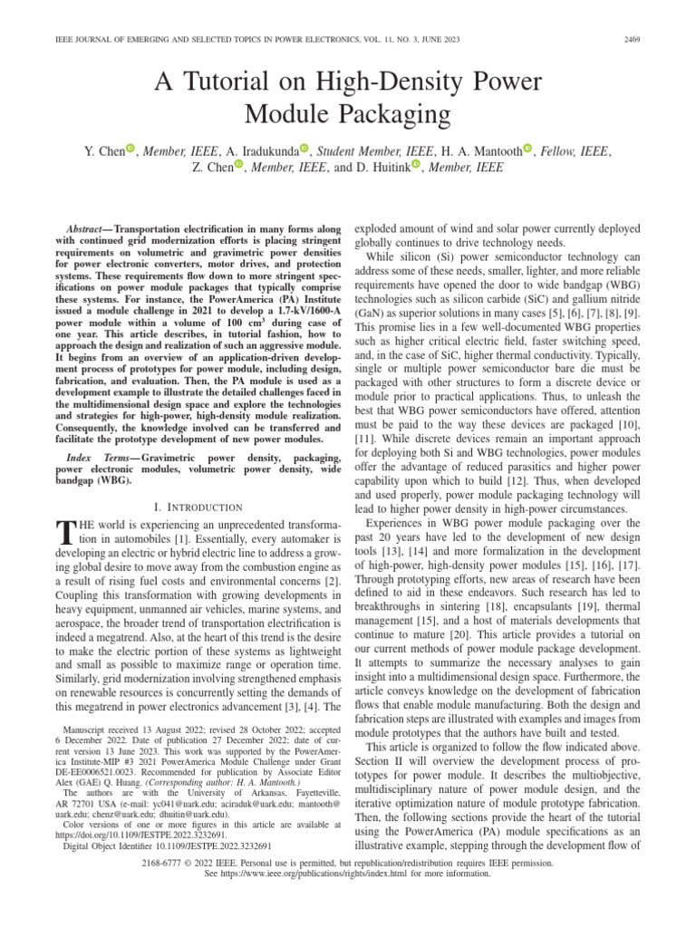 A Tutorial On High-Density Power Module Packaging | PDF | Electronic ...