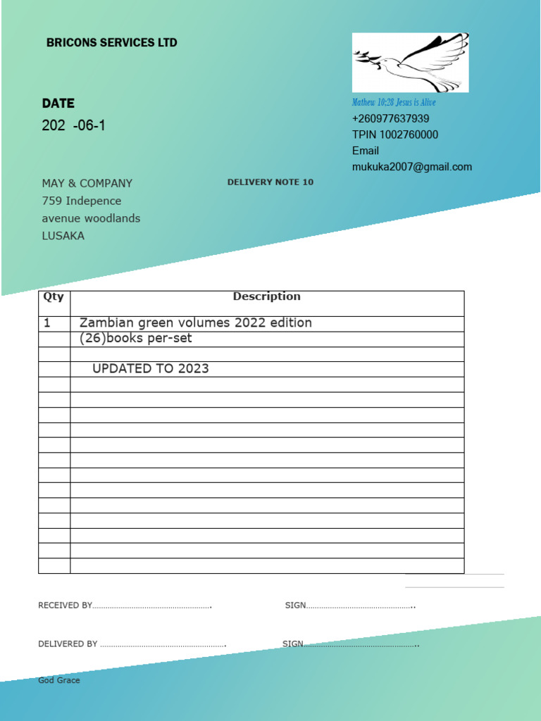May Delivery Note | PDF