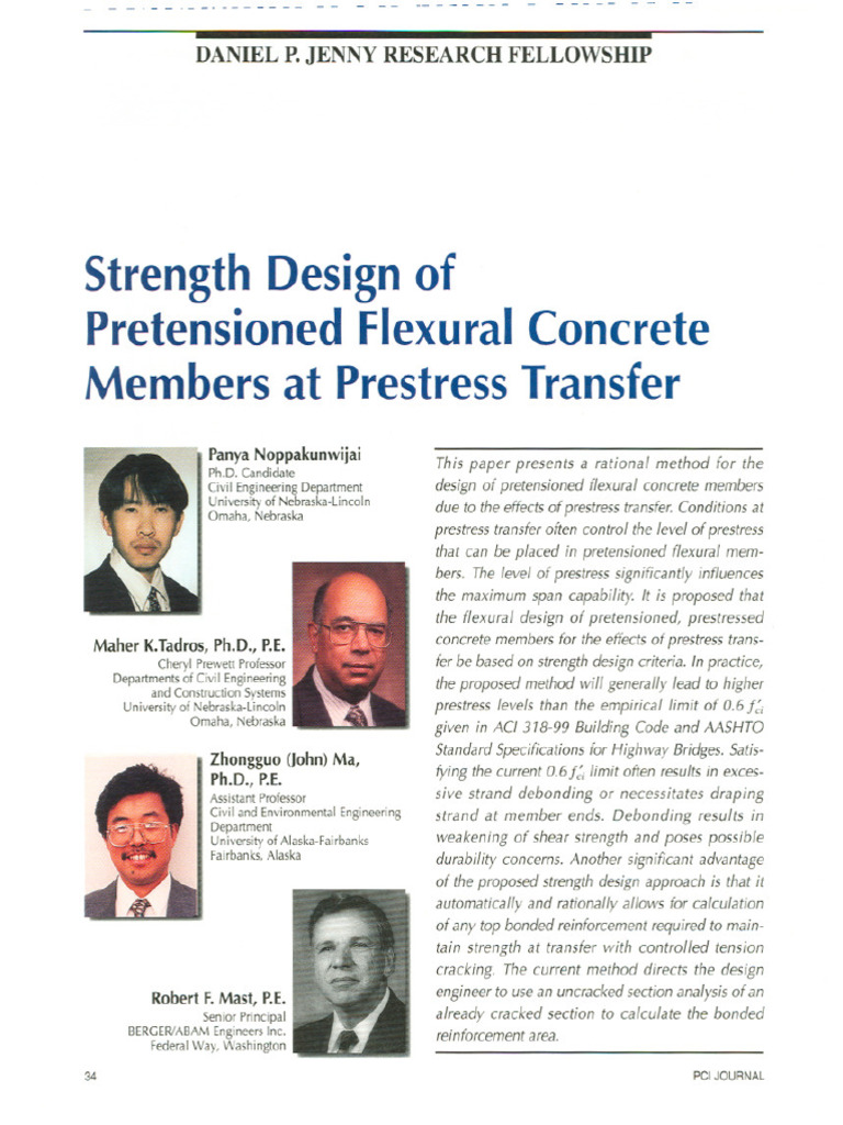 PCI Strength Design of Pretensioned Flexural Concrete Members at ...