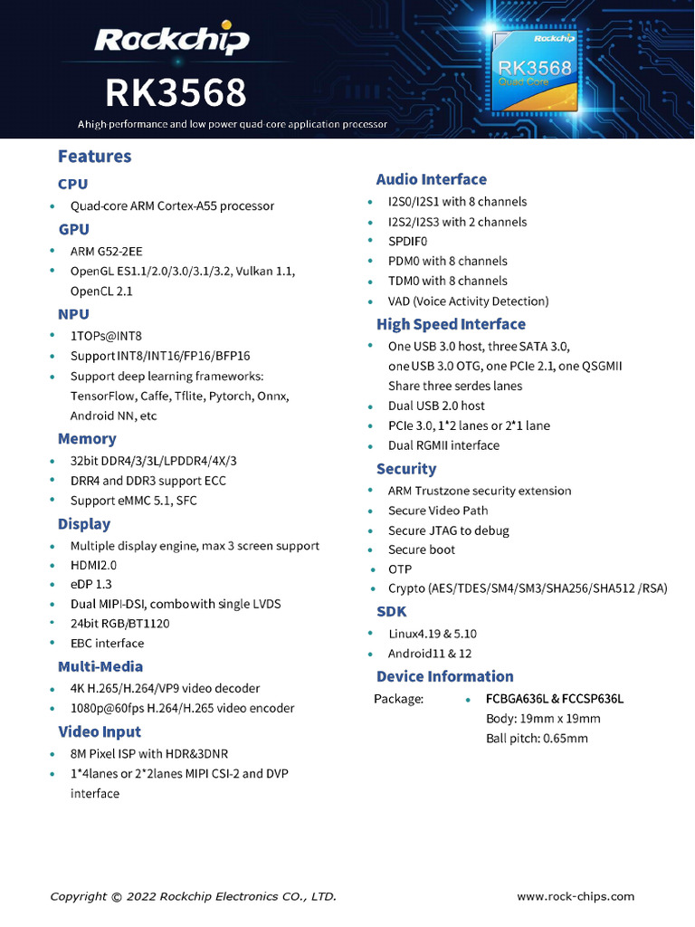 RK3568 Brief Datasheet | PDF | Digital Technology | Computer Science