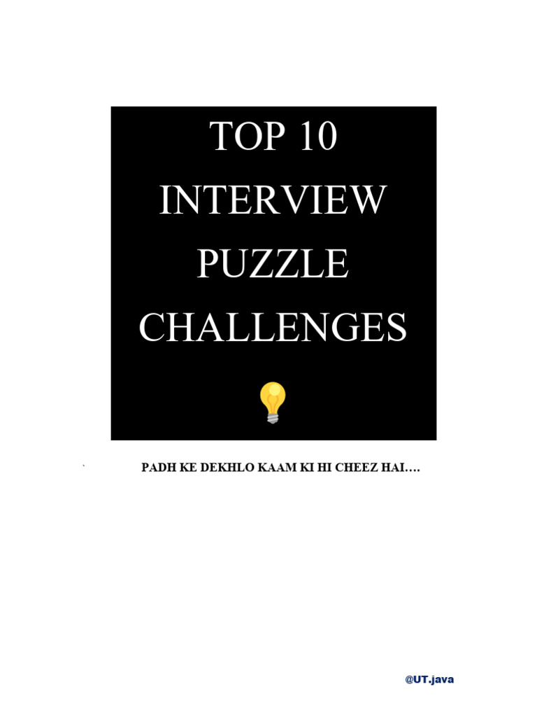 Top 10 Interview Puzzle Challenges (Most Asked) | PDF | Angle | Mathematics