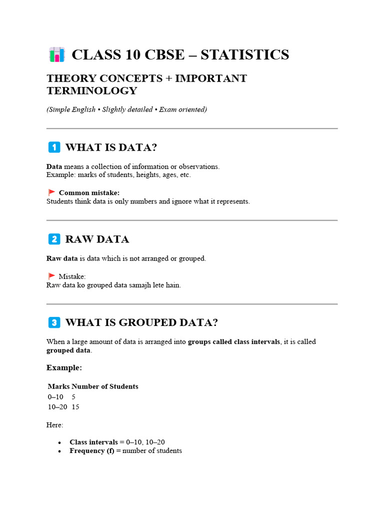 Statistics Basic Theory - Concepts Terminology English Version | PDF ...