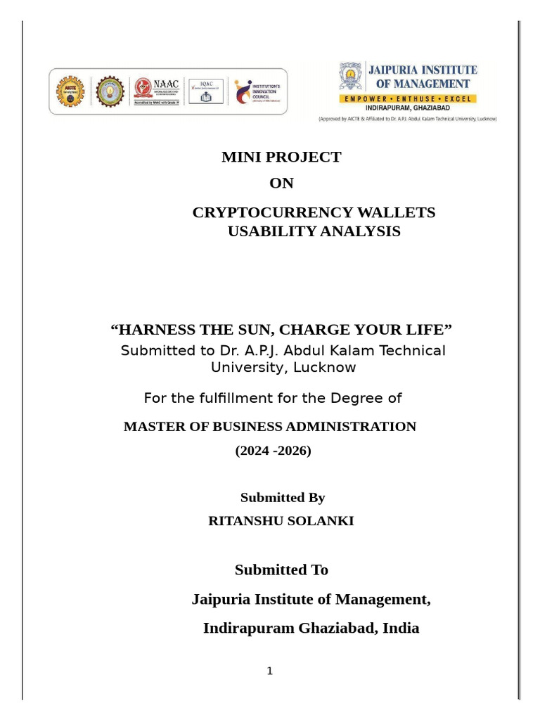 Mini Project Sem II | PDF | Usability | Cryptocurrency
