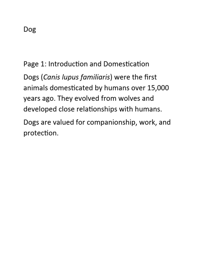 Canis Lupus Familiaris | PDF