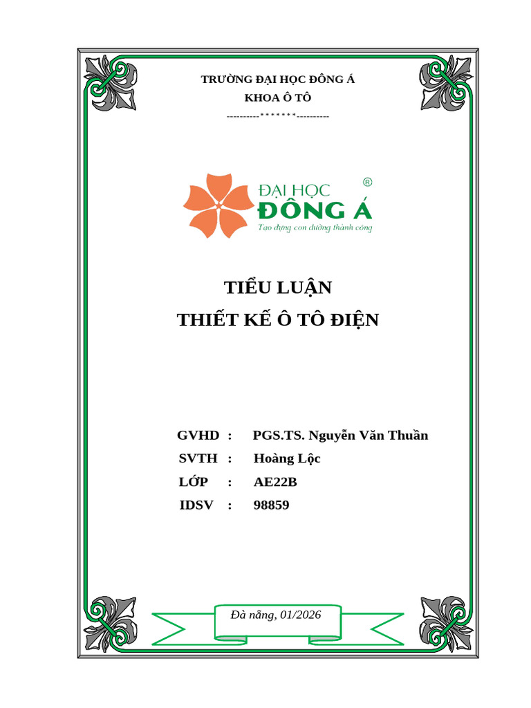 Tieu Luan - Mau Thuyet Minh Thiet Ke o To | PDF